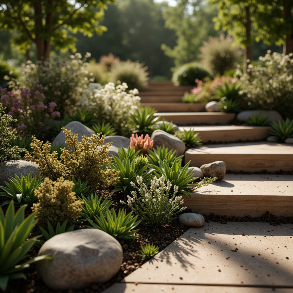 Prompt: Organic botanical forms, fluid lines, earthy color palette, natural materials, wooden accents, stone textures, woven fibers, nature-inspired patterns, blooming flowers, lush greenery, soft warm lighting, shallow depth of field, 1/1 composition, realistic rendering, ambient occlusion.