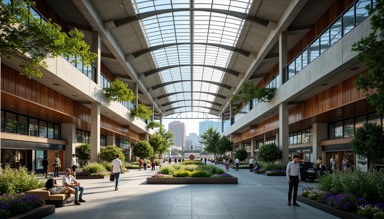 Prompt: Grand train station hall, high ceilings, natural light pouring in, modern sleek architecture, glass roof, steel beams, wooden accents, comfortable seating areas, lush greenery, vibrant flowers, urban cityscape views, busy pedestrian traffic, dynamic lighting effects, shallow depth of field, 1/1 composition, realistic textures, ambient occlusion.