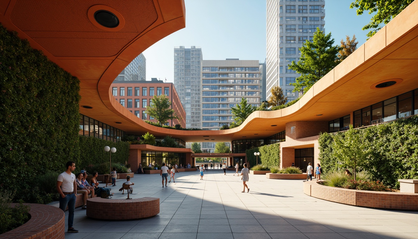 Prompt: Vibrant bus station, regionalist architecture, curved lines, dynamic shapes, bold color schemes, glazed ceramic tiles, perforated metal panels, cantilevered roofs, natural ventilation systems, abundant green walls, vertical gardens, bustling urban atmosphere, morning commute, soft diffused lighting, shallow depth of field, 2/3 composition, cinematic view, realistic textures, ambient occlusion.