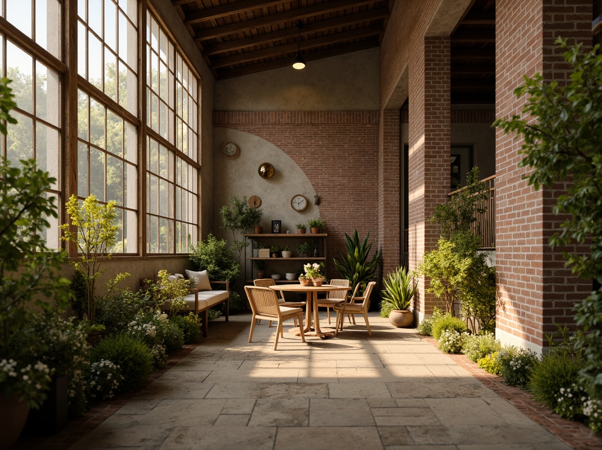 Prompt: Earthy olive tone, muted greenery, warm beige accents, soft golden lighting, natural stone textures, reclaimed wood elements, industrial metal frames, exposed brick walls, vintage distressed finishes, cozy atmospheric mood, shallow depth of field, 1/1 composition, realistic rendering, ambient occlusion.