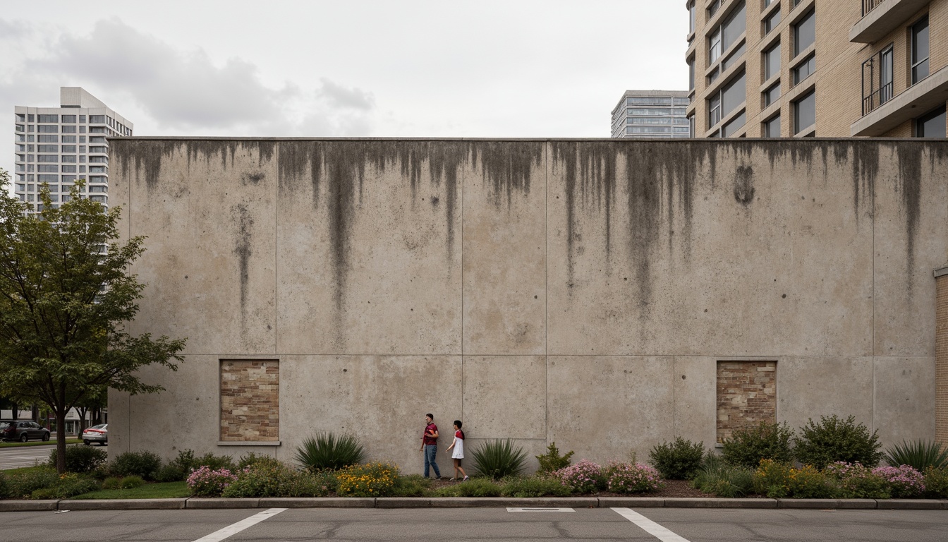 Prompt: Rustic plastered concrete wall, earthy tone, coarse texture, natural stone accents, modern industrial architecture, brutalist design, urban cityscape, overcast sky, soft diffused lighting, shallow depth of field, 1/2 composition, realistic textures, ambient occlusion.