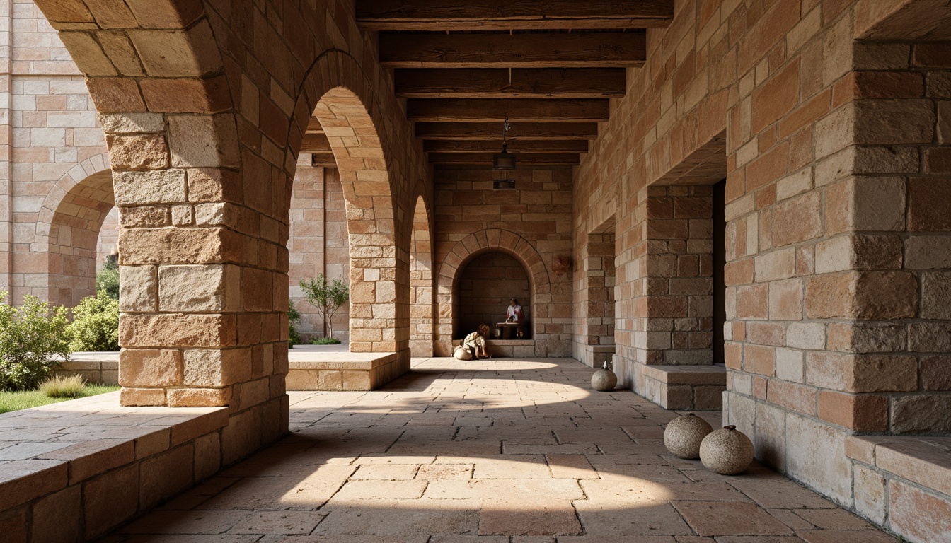 Prompt: Rustic stone walls, artisanal brickwork, ornate arches, sturdy columns, weathered mortar, distressed textures, ancient construction methods, reinforced foundations, load-bearing capacities, seismic-resistant designs, durable materials, earthy color palette, natural lighting, warm ambient occlusion, shallow depth of field, 1/1 composition, realistic renderings.