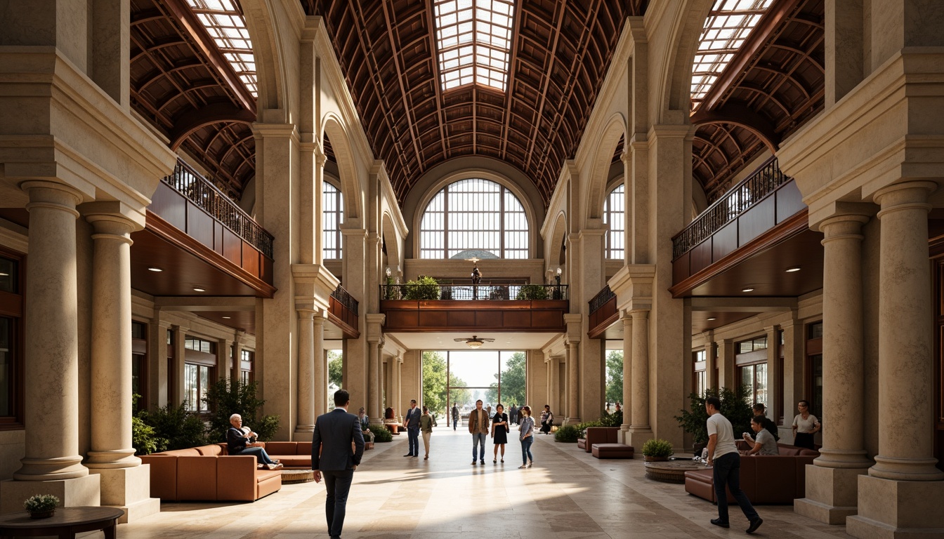 Prompt: Grand bank entrance, imposing columns, ornate facades, unique rooflines, curved arches, intricate stonework, copper accents, grand staircases, luxurious lobbies, marble flooring, high ceilings, classical architecture, symmetrical composition, warm natural lighting, shallow depth of field, 3/4 perspective, realistic textures, ambient occlusion.