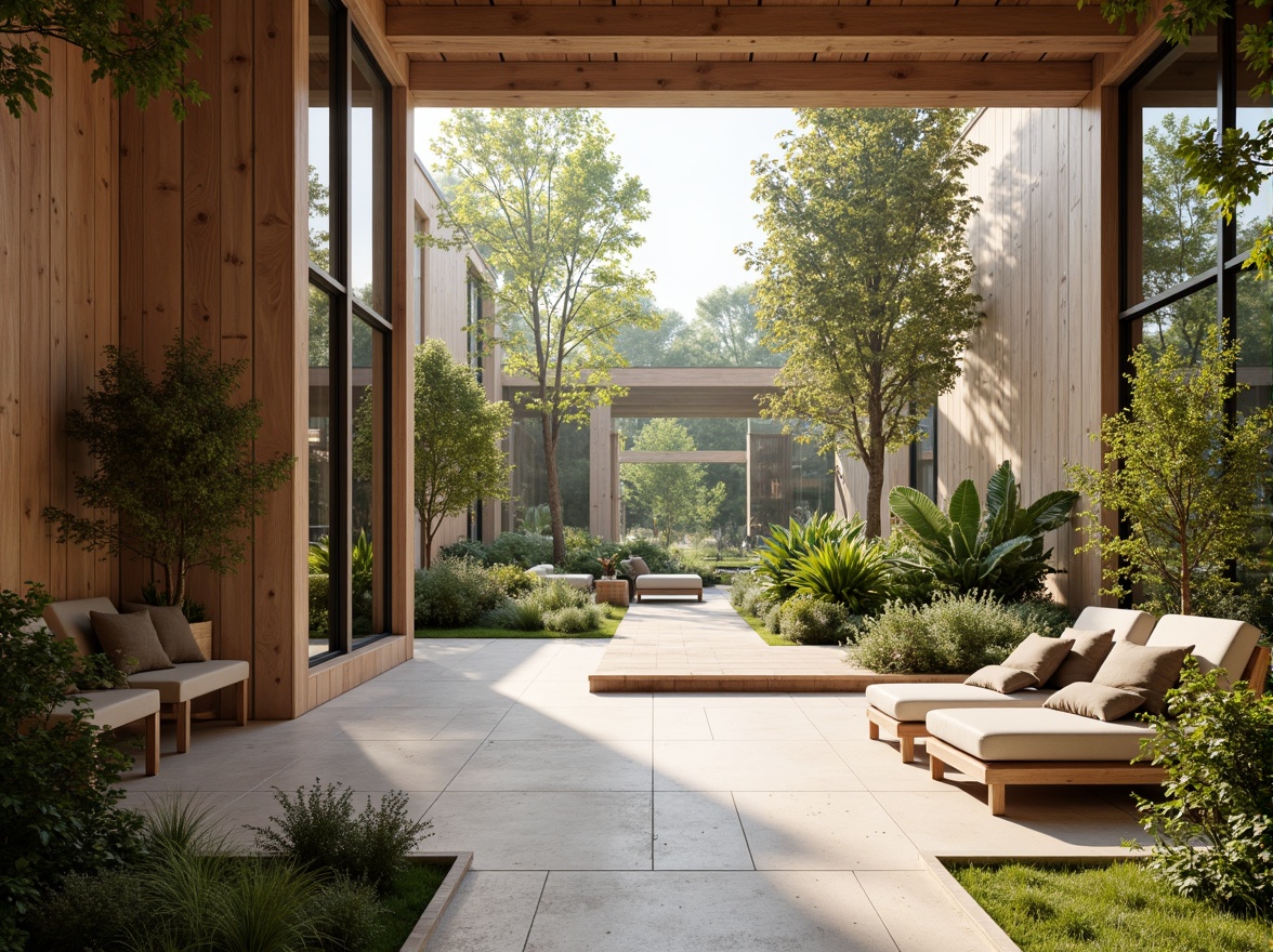 Prompt: Spacious open-plan interior, abundant natural light, floor-to-ceiling windows, sliding glass doors, minimalist decor, earthy color palette, organic textures, wooden accents, greenery walls, lush plants, warm sunny day, soft gentle lighting, shallow depth of field, 3/4 composition, realistic reflections, ambient occlusion.