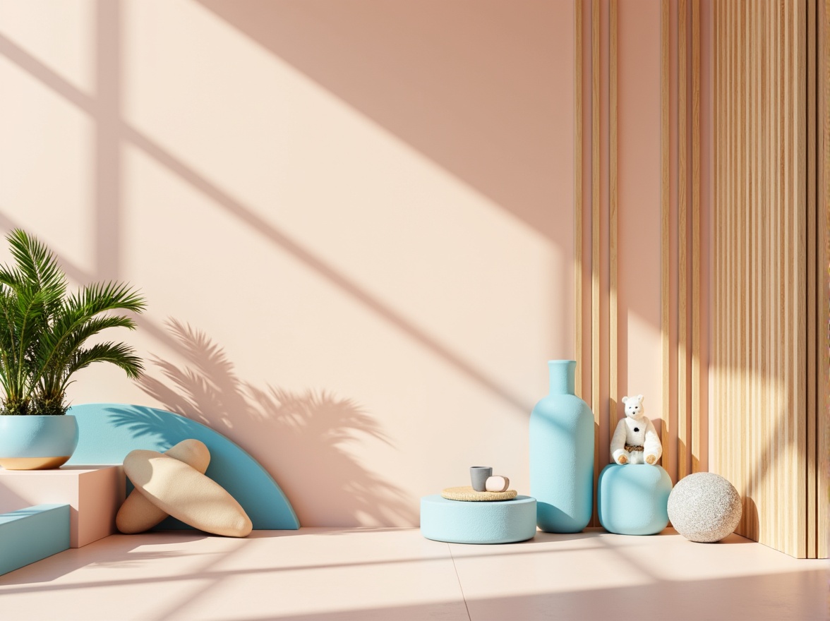 Prompt: Vibrant color scheme, pastel hues, soft peach tones, calming blue accents, warm beige backgrounds, rich wood textures, metallic gold details, bold typography, elegant curves, modern minimalist aesthetic, natural light exposure, shallow depth of field, 1/2 composition, atmospheric perspective, realistic renderings.