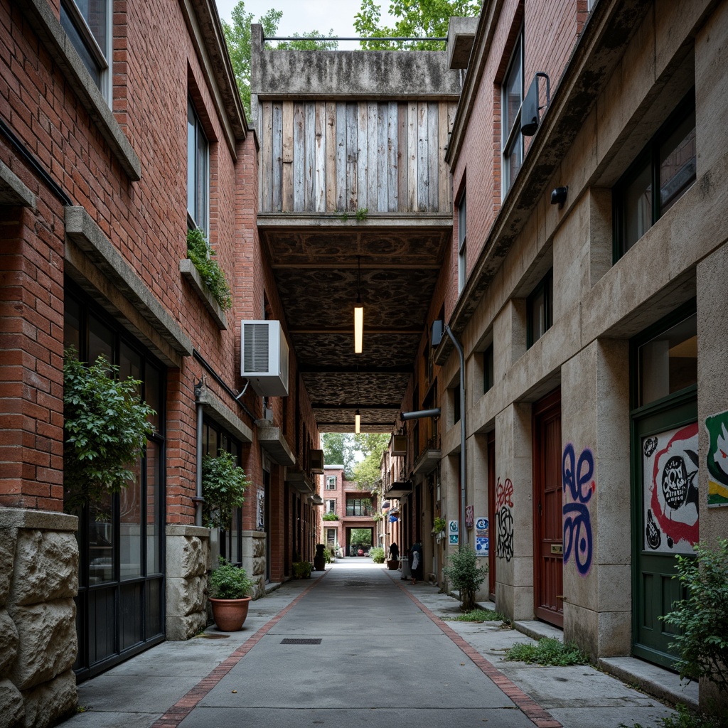 Prompt: Weathered stone walls, rustic brick facades, distressed wooden planks, ornate metalwork, intricate tile patterns, vibrant graffiti murals, urban cityscapes, gritty alleyways, rough-hewn boulders, moss-covered outcrops, peeling paint textures, worn concrete floors, faded signage, vintage industrial machinery, atmospheric misty lighting, 1/1 composition, shallow depth of field, realistic normal mapping.