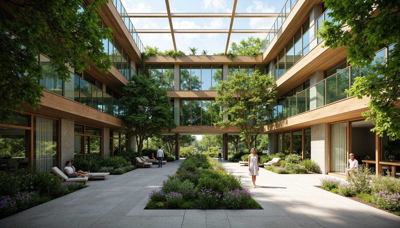 Prompt: Breezy atrium, lush green walls, natural light filtering, open floor plans, high ceilings, large windows, sliding glass doors, cross ventilation, stack effect, wind towers, clerestory windows, solar chimneys, roof gardens, living walls, eco-friendly materials, recycled wood accents, soft diffused lighting, 1/1 composition, shallow depth of field, realistic textures.