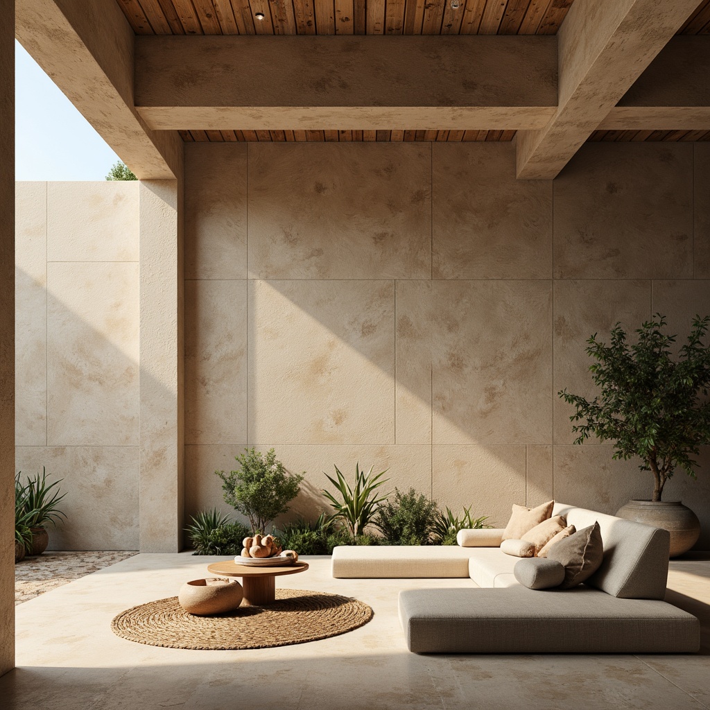 Prompt: Rustic plastered concrete walls, earthy tone, rough texture, organic feel, natural materials, eco-friendly design, sustainable architecture, modern industrial aesthetic, minimalist decor, monochromatic color scheme, soft warm lighting, shallow depth of field, 3/4 composition, realistic textures, ambient occlusion.