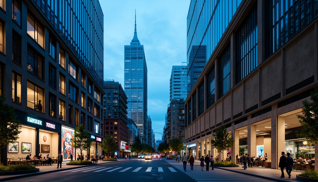 Prompt: Urban cityscape, modern architecture, azure blue accents, sleek glass skyscrapers, metallic reflections, concrete jungles, bustling streets, vibrant street art, eclectic shopfronts, trendy cafes, atmospheric nighttime lighting, soft misty fog, shallow depth of field, 1/2 composition, dramatic shadows, realistic textures, ambient occlusion.