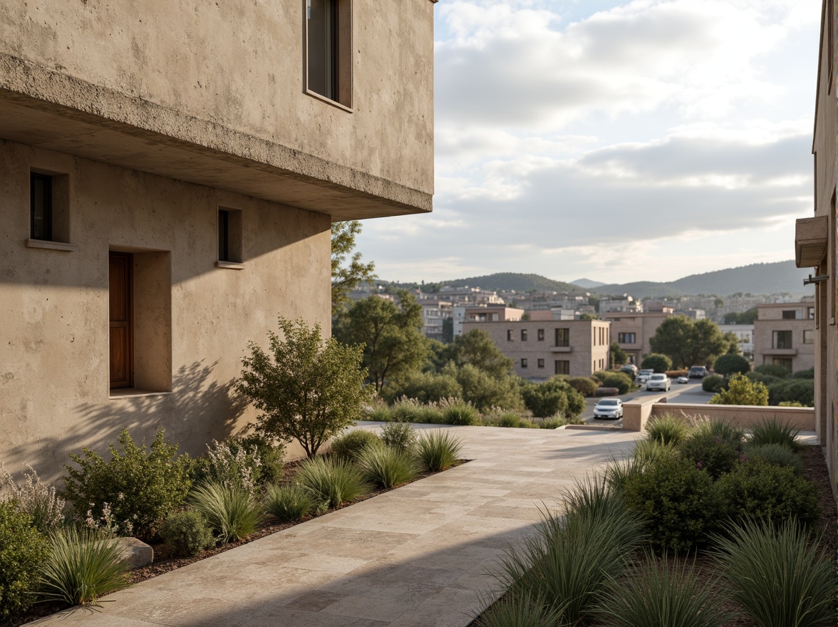 Prompt: Rustic plastered concrete wall, earthy tone, rough texture, organic shape, natural material, sustainable design, eco-friendly architecture, modern brutalist style, industrial chic aesthetic, urban landscape, cityscape background, cloudy sky, soft diffused lighting, shallow depth of field, 1/1 composition, realistic render, ambient occlusion.