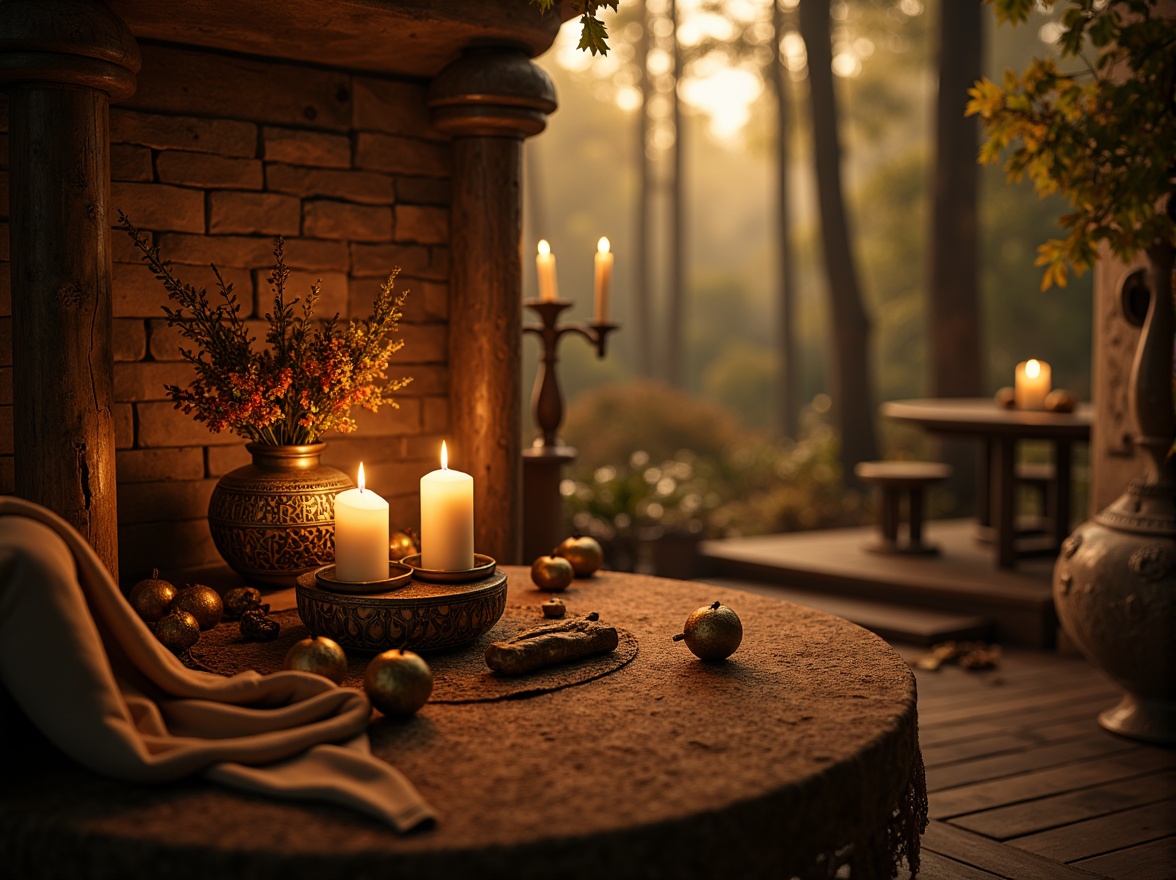 Prompt: Soft candlelight, warm golden hues, rich velvet fabrics, intricate lace patterns, whimsical florals, delicate porcelain vases, ornate metal filigree, distressed wood textures, mystical forest landscapes, misty dawn atmosphere, dreamy soft focus, 1/1 composition, shallow depth of field, warm romantic lighting, elegant typography, classic oil painting inspiration.