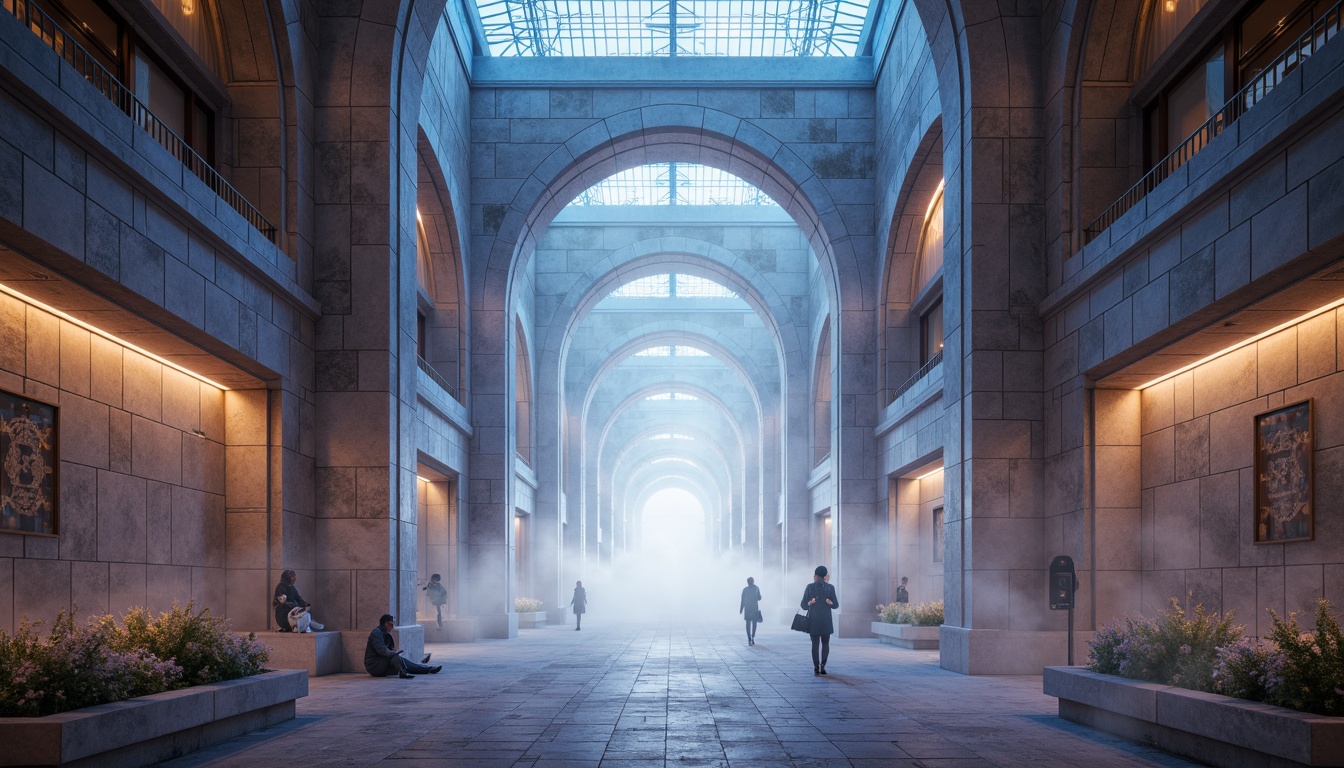 Prompt: Ethereal portal, iridescent glow, luminous archways, delicate filigree patterns, crystalline structures, shimmering mist, soft warm illumination, gentle beams of light, translucent stone walls, glowing glass ceilings, futuristic architecture, sleek metallic accents, minimalist design, ambient occlusion, subtle shading, 1/1 composition, realistic textures.