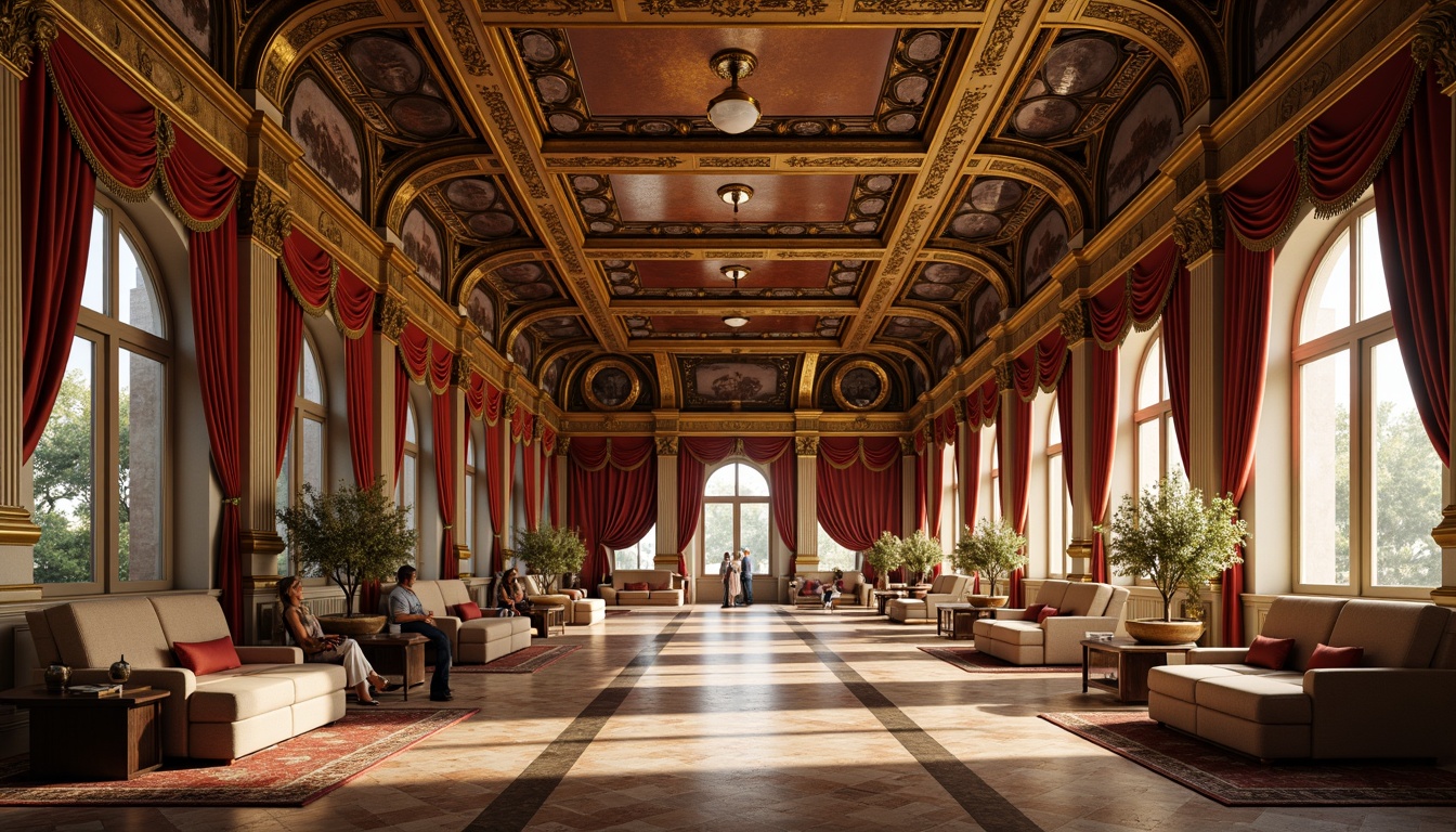 Prompt: Opulent palace, grandiose copper domes, ornate Baroque details, lavish furnishings, rich velvet drapes, intricate marble floors, majestic stone columns, dramatic lighting, warm golden tones, soft focus, shallow depth of field, 1/2 composition, symmetrical framing, realistic textures, ambient occlusion.