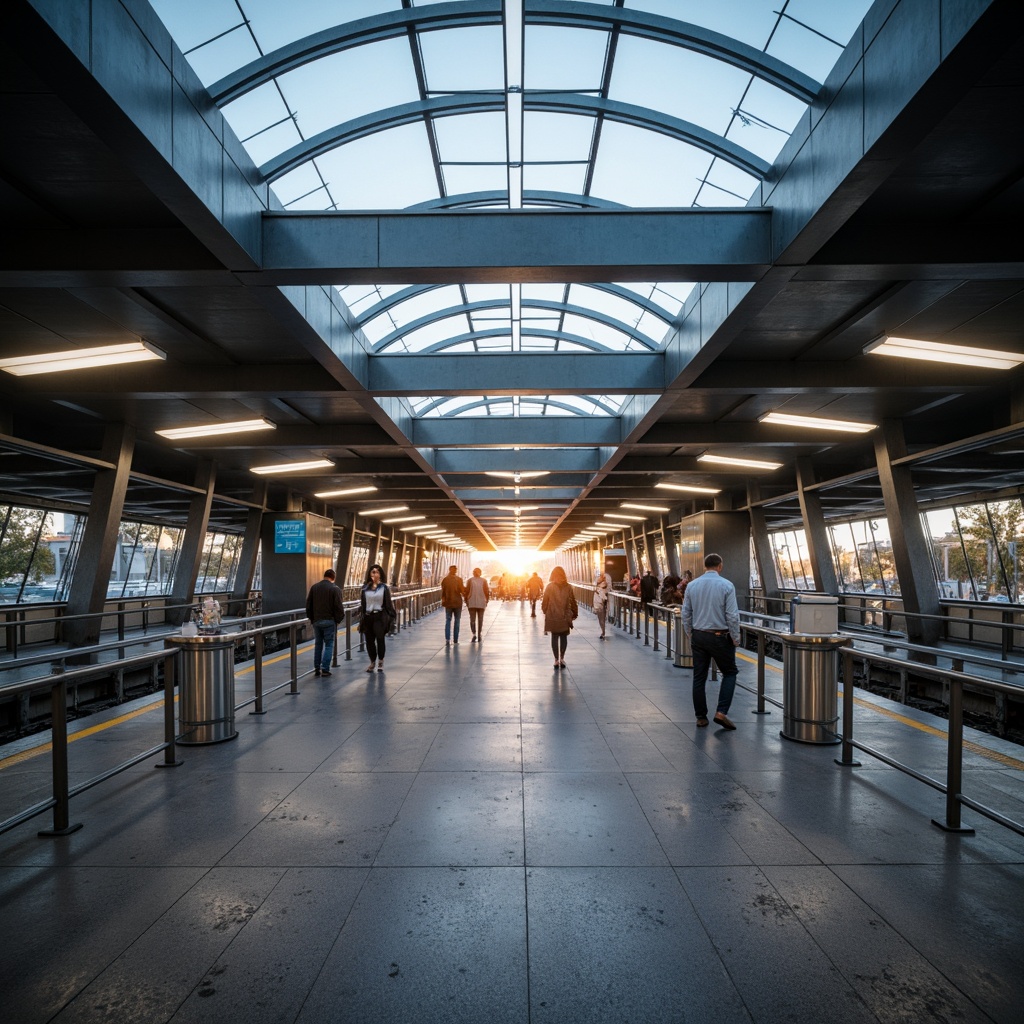 Prompt: Modern metro station interior, sleek glass ceilings, bright LED lighting strips, futuristic column lights, stainless steel handrails, concrete floors, urban atmosphere, morning rush hour, soft warm glow, high contrast ratio, 1/1 composition, symmetrical framing, realistic shadows, ambient occlusion, subtle color grading.Please let me know if this meets your requirements!