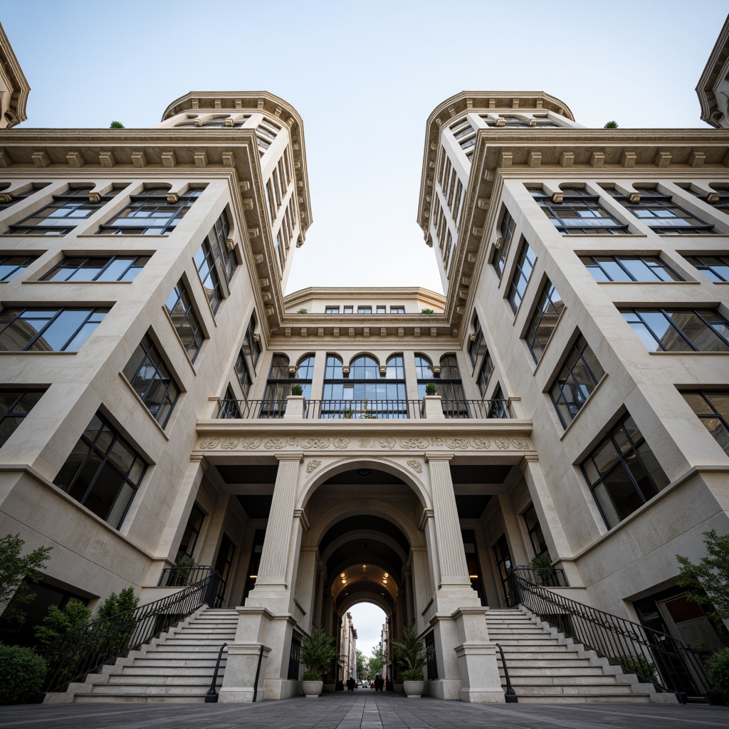 Prompt: Symmetrical building facade, identical twin towers, mirrored reflections, central axis, radial balance, harmonious proportions, classical architectural style, neutral color palette, ornate decorations, intricate carvings, grand entrance, sweeping staircases, majestic columns, perfect bilateral symmetry, 1/1 composition, low-angle shot, dramatic lighting, subtle shadows, ambient occlusion.