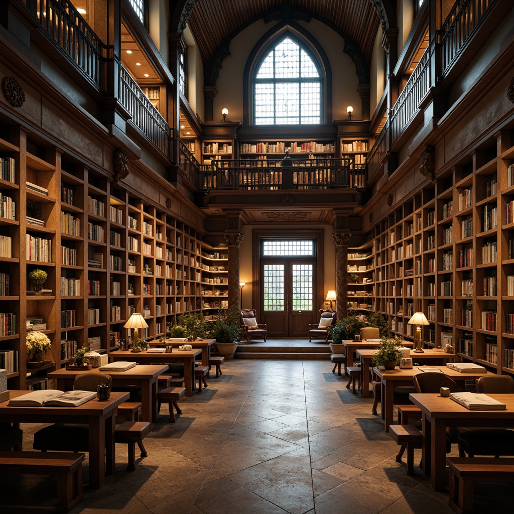 Prompt: Rustic bookstore, wooden shelves, vintage furniture, textured walls, earthy tones, cozy reading nooks, natural stone floors, classic academic style architecture, grand entrance, ornate columns, stained glass windows, warm soft lighting, 1/1 composition, shallow depth of field, realistic textures, ambient occlusion.