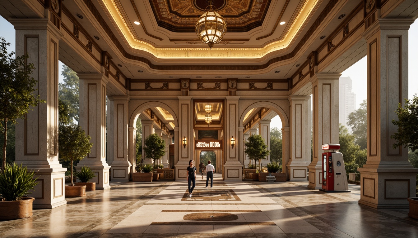 Prompt: Elegant gas station, grandiose columns, ornate cornices, intricate moldings, refined stone facades, symmetrical composition, classic archways, circular motifs, luxurious metal canopies, vintage fuel pumps, rich wood accents, polished marble floors, sophisticated signage, warm golden lighting, shallow depth of field, 1/1 composition, realistic textures, ambient occlusion.