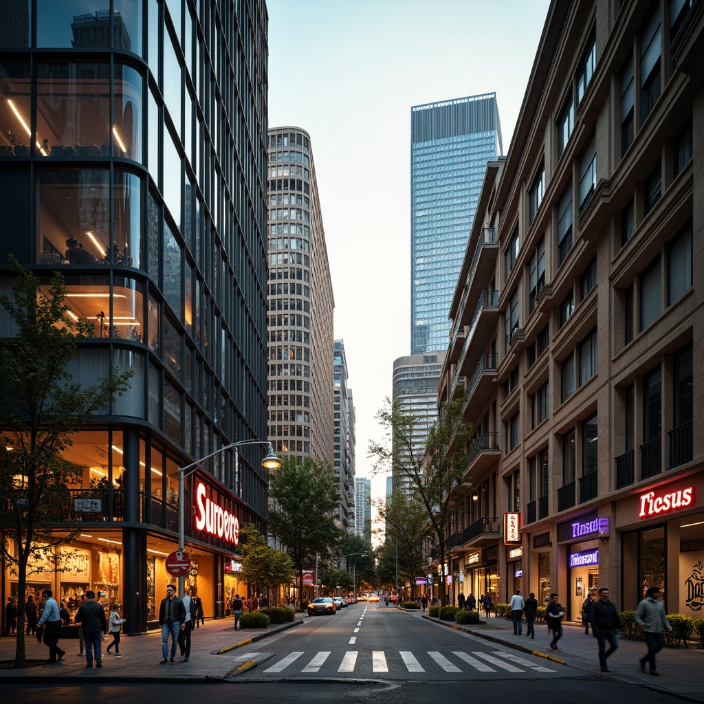 Prompt: Modern cityscape, sleek skyscrapers, metallic accents, reflective glass surfaces, urban decay, graffiti walls, industrial textures, concrete jungle, vibrant street art, neon signage, bustling streets, warm golden lighting, dramatic shadows, high-contrast ratio, 1/1 composition, cinematic atmosphere, gritty realism.