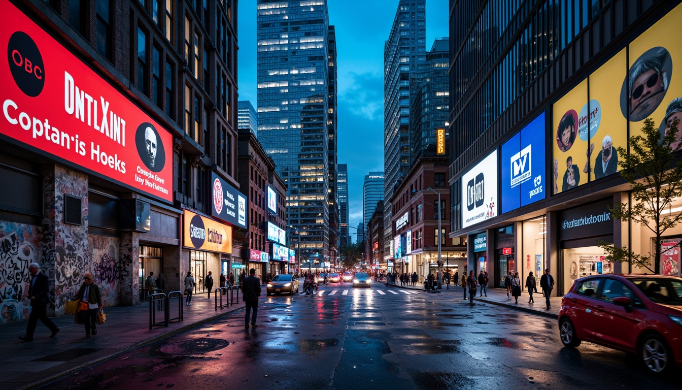 Prompt: Modern cityscape, sleek skyscrapers, urban landscape, concrete jungle, bold bright colors, neon lights, reflective glass surfaces, metallic tones, industrial materials, abstract graffiti, street art, urban decay, distressed textures, atmospheric perspective, cinematic lighting, 1-point perspective, high contrast ratio, vibrant nighttime scene.