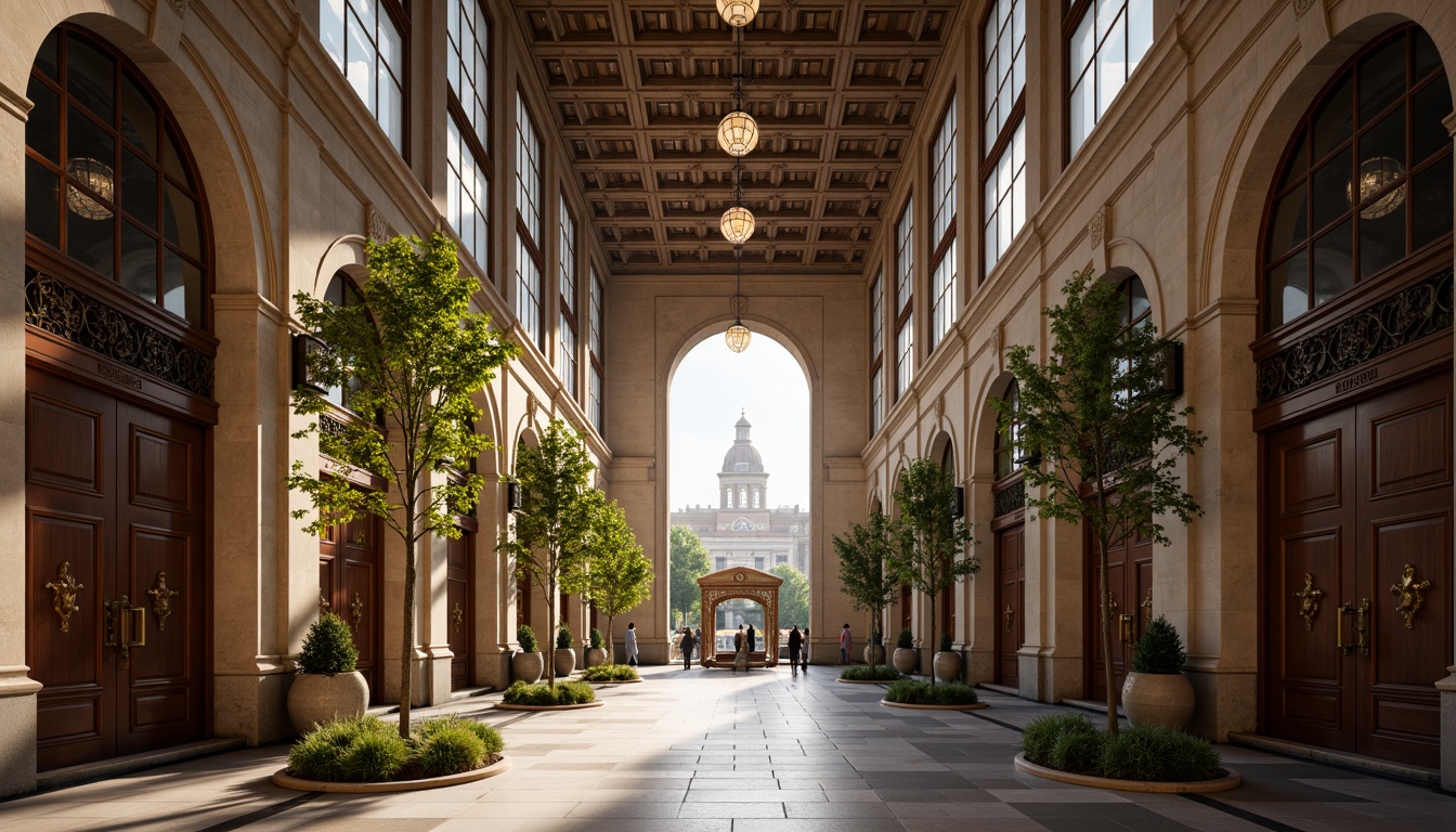 Prompt: Grand banking hall, ornate rooflines, classical columns, intricately carved stonework, majestic domes, symmetrical facades, imposing clock towers, richly ornamented doors, polished marble floors, lavish chandeliers, subtle warm lighting, shallow depth of field, 1/2 composition, realistic textures, ambient occlusion, financial institution signage, urban cityscape background, morning sunlight casting long shadows.