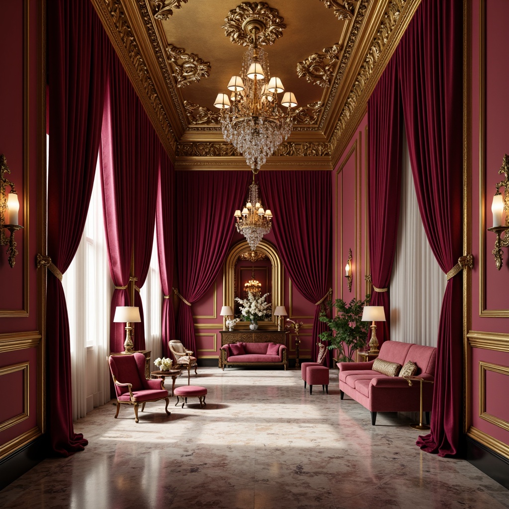 Prompt: Rich velvet drapes, ornate gold accents, grand chandeliers, opulent marble floors, bold red walls, regal purple tones, luxurious cream textures, intricate molding details, dramatic lighting effects, high-contrast color scheme, lavish furnishings, antique fitness equipment, heavy drapery, Baroque-inspired patterns, warm golden lighting, 1/2 composition, shallow depth of field, realistic renderings.