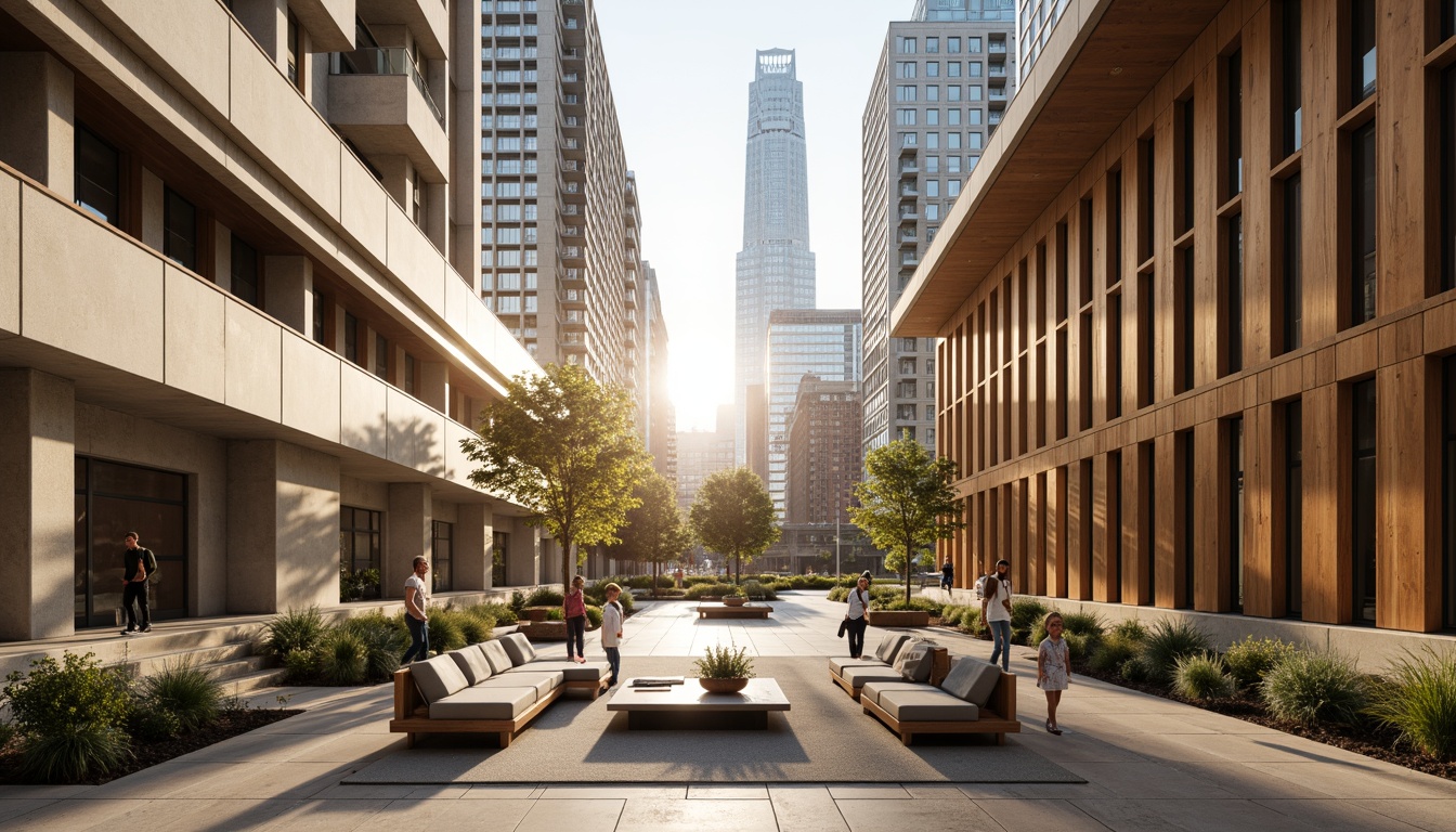 Prompt: Vibrant urban landscape, modern skyscrapers, sleek glass facades, metallic accents, neutral beige tones, rich wood textures, bold accent walls, minimalist decor, natural stone flooring, industrial chic atmosphere, warm golden lighting, shallow depth of field, 1/1 composition, realistic reflections, ambient occlusion.