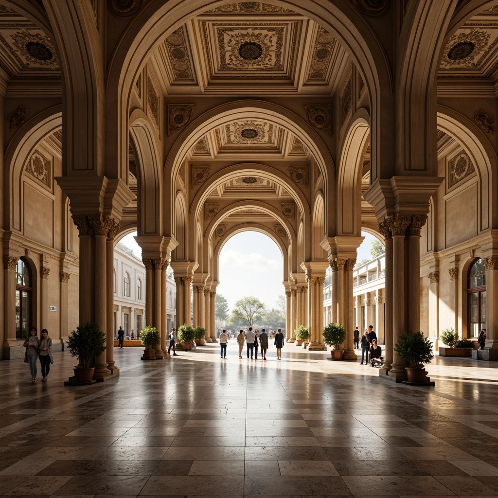 Prompt: Symmetrical palace, grand entrance, majestic columns, identical archways, mirrored reflections, perfect bilateral symmetry, luxurious marble floors, intricate patterns, ornate decorations, vaulted ceilings, harmonious proportions, serene ambiance, soft warm lighting, shallow depth of field, 1/1 composition, frontal view, realistic textures, ambient occlusion.