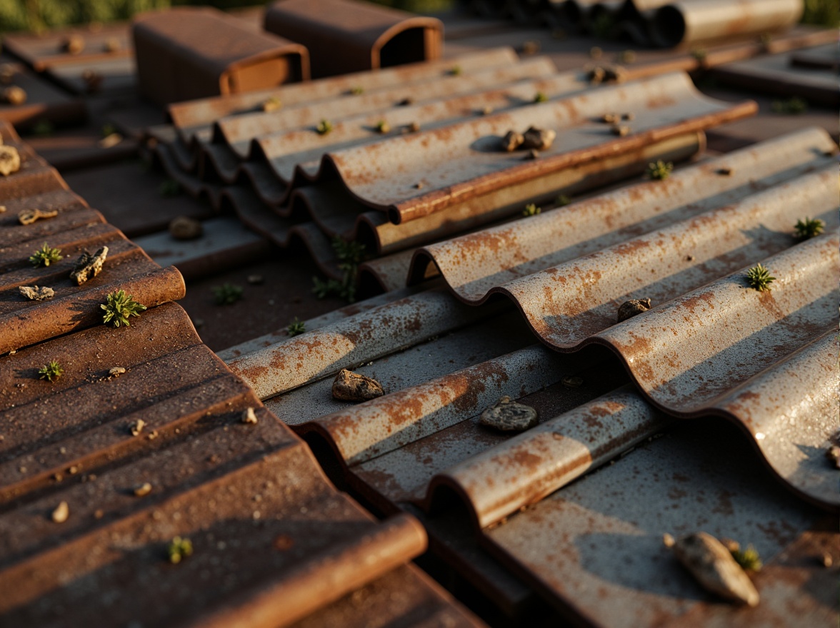 Prompt: Rustic corrugated iron sheets, weathered metal surfaces, distressed textures, industrial aesthetic, rural landscapes, abandoned factories, old warehouses, vintage machinery, earthy tones, muted color palette, warm natural light, shallow depth of field, 1/1 composition, realistic reflections, ambient occlusion.