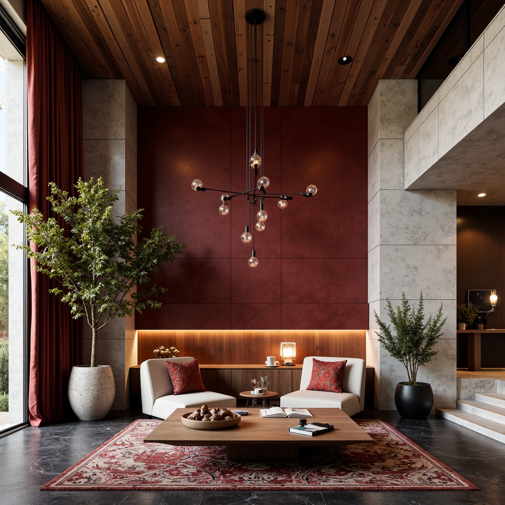 Prompt: Luxurious velvet fabrics, metallic accents, rich wood grains, smooth marble surfaces, industrial concrete textures, sleek glass panels, vibrant color schemes, intricate patterns, natural stone cladding, eco-friendly recycled materials, soft ambient lighting, shallow depth of field, 3/4 composition, realistic reflections, detailed normal maps.