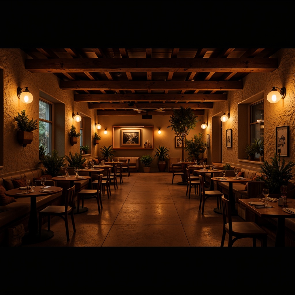 Prompt: Dimly lit cozy lounge, warm ambient glow, softbox lights, comfortable seating areas, rustic wooden accents, natural stone walls, earthy color palette, intimate atmosphere, subtle shadows, 3-point lighting setup, golden hour illumination, cinematic mood, shallow depth of field, realistic textures, ambient occlusion.