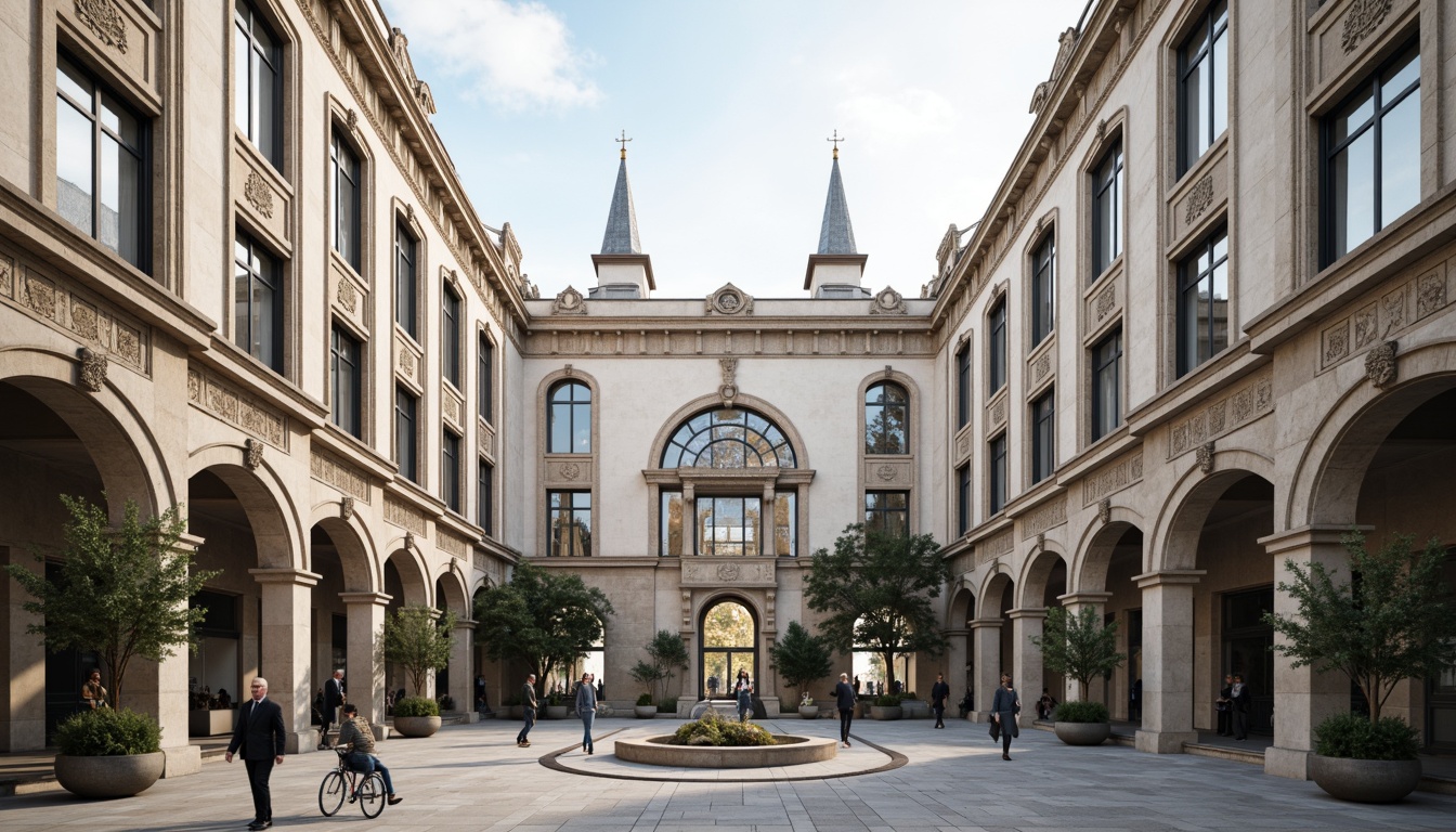 Prompt: Symmetrical building facade, identical twin towers, central axis alignment, perfect mirrored reflections, harmonious proportions, bilateral symmetry, classical architecture inspiration, grand entrance archways, ornate details, majestic columns, perfectly aligned windows, balanced composition, radial symmetry, circular motifs, geometric patterns, 1/1 aspect ratio, precise grid system, calming atmosphere, soft natural lighting, subtle shading, refined textures.