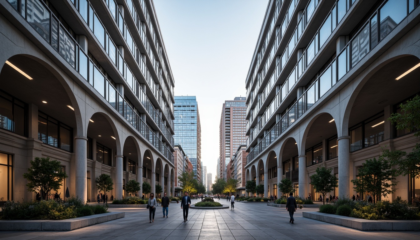 Prompt: Symmetrical modern architecture, bilateral composition, identical twin towers, mirrored reflections, central axis, grand entrance, ornate details, harmonious proportions, balanced fa\u00e7ade, rhythmic columns, arches, vaulted ceilings, radial symmetry, geometric patterns, monochromatic color scheme, metallic accents, glass and steel materials, urban cityscape, morning sunlight, soft shadows, 1/1 composition, symmetrical framing, subtle gradient lighting.