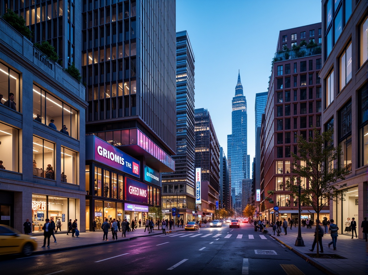 Prompt: Vibrant cityscape, sleek skyscrapers, bold color blocking, neon lights, metallic accents, glass facades, modernist architecture, monochromatic schemes, pastel hues, earthy tones, industrial chic, exposed brick, polished concrete, minimalist decor, futuristic ambiance, LED lighting, dynamic shadows, high-contrast colors, 3D modeling, atmospheric perspective, cinematic composition.