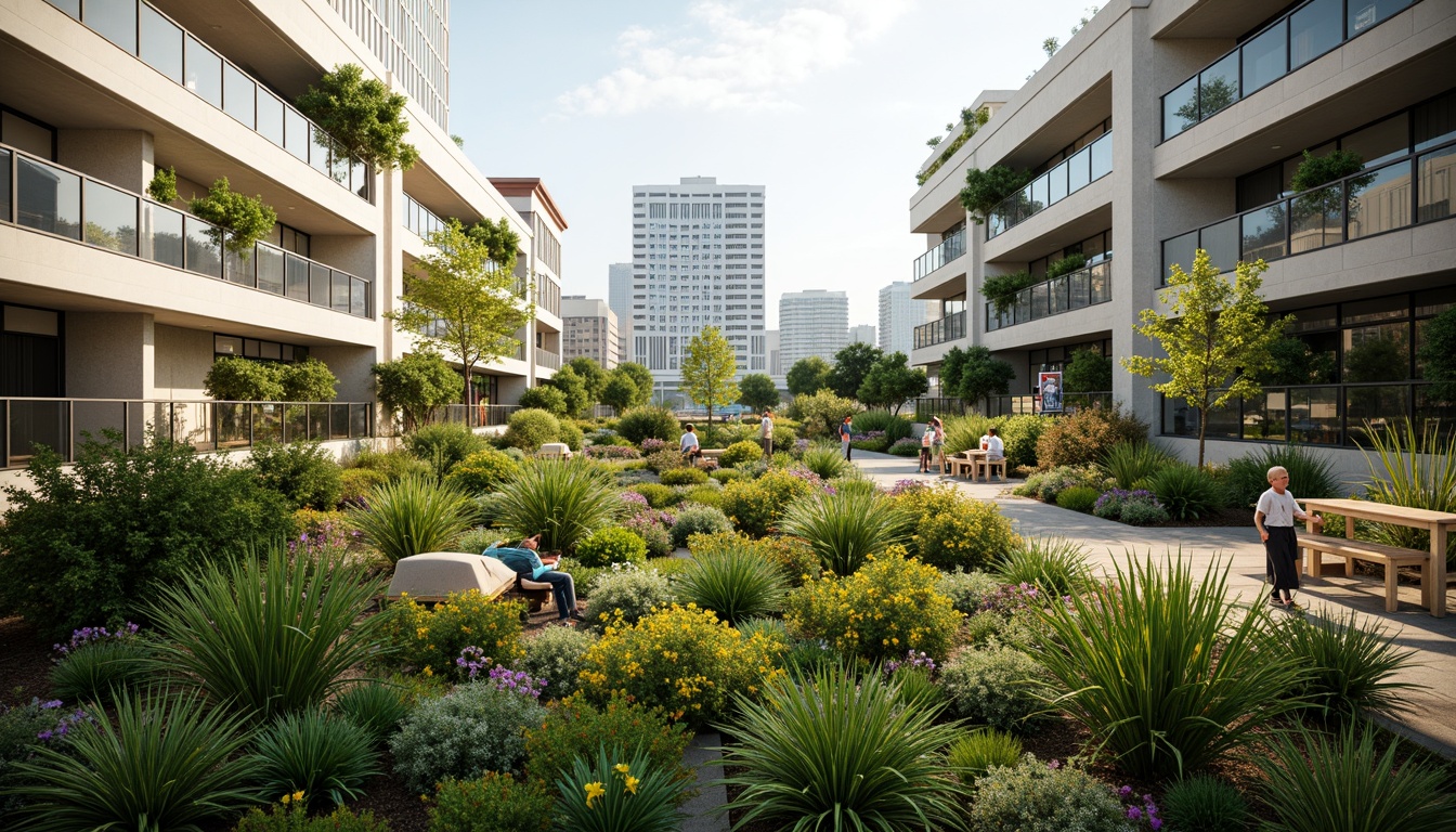 Prompt: Rooftop garden, lush greenery, vibrant flowers, modern skyscraper architecture, sleek metal railings, glass balconies, urban cityscape views, sunny day, soft warm lighting, shallow depth of field, 3/4 composition, panoramic view, realistic textures, ambient occlusion, vertical gardening systems, hydroponic planters, living walls, green roofs, eco-friendly materials, innovative irrigation systems, shaded outdoor spaces, misting systems, urban oasis atmosphere.