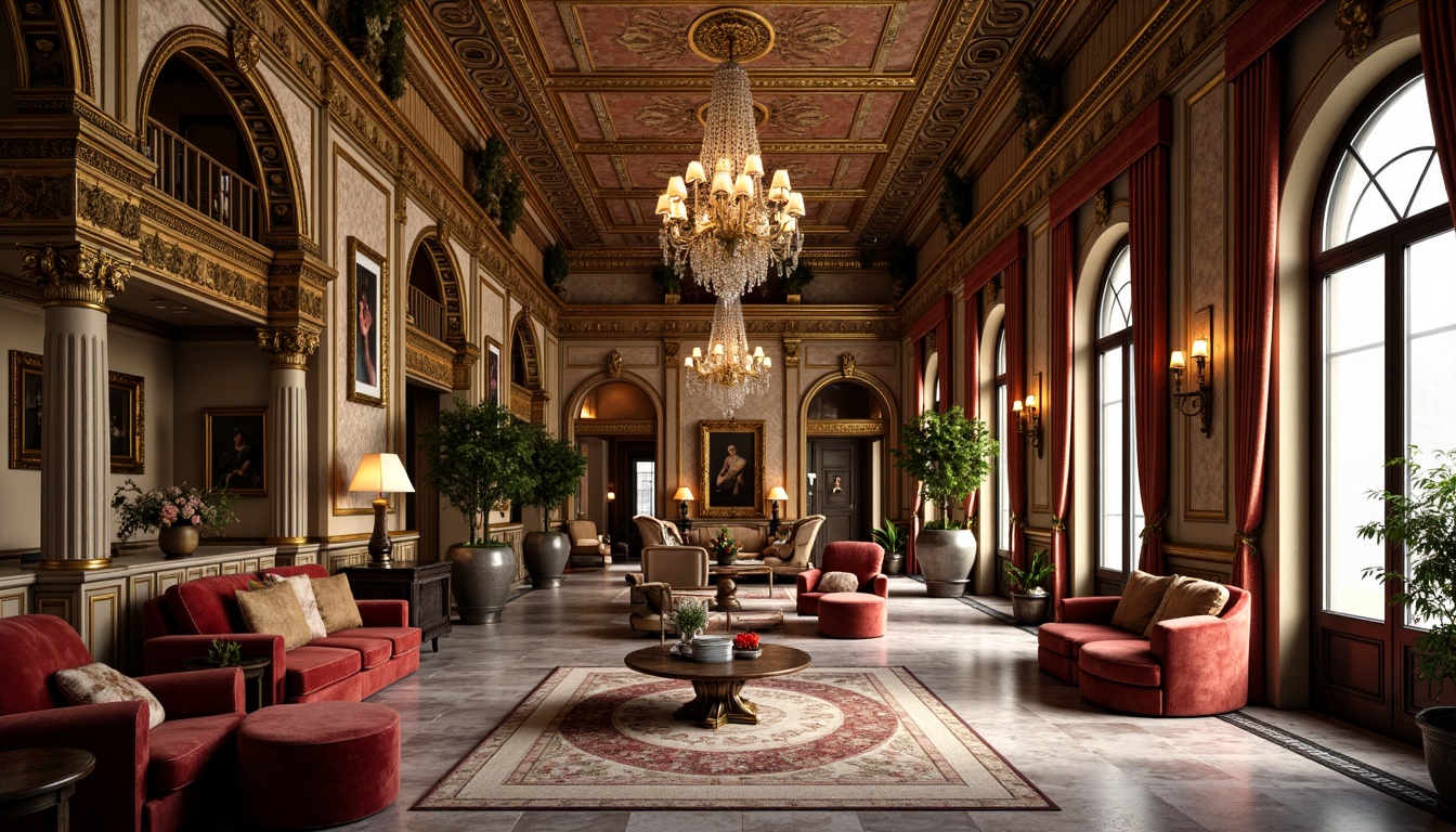 Prompt: Luxurious apartment interior, Byzantine-inspired ornate details, golden accents, intricate mosaics, ornate arches, grand chandeliers, rich velvet fabrics, jewel-toned color palette, lavish furnishings, marble floors, ornamental columns, gilded frames, opulent textiles, regal atmosphere, warm soft lighting, shallow depth of field, 1/1 composition, realistic textures, ambient occlusion.