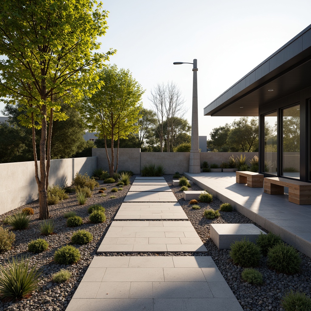 Prompt: Simple modern garden, clean lines, minimal ornamentation, natural stone pathways, sparse greenery, succulent plants, gravel groundcover, wooden benches, subtle outdoor lighting, warm neutral tones, shallow depth of field, 1/1 composition, panoramic view, realistic textures, ambient occlusion.