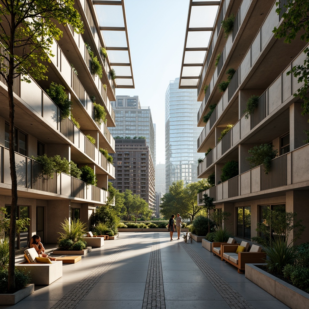 Prompt: Eco-friendly dormitory, polycarbonate walls, translucent roofing, natural ventilation, energy-efficient lighting, minimalist decor, recycled furniture, greenery-filled balconies, urban cityscape views, modern architecture, sleek lines, industrial chic aesthetic, soft warm glow, shallow depth of field, 1/1 composition, realistic textures, ambient occlusion.