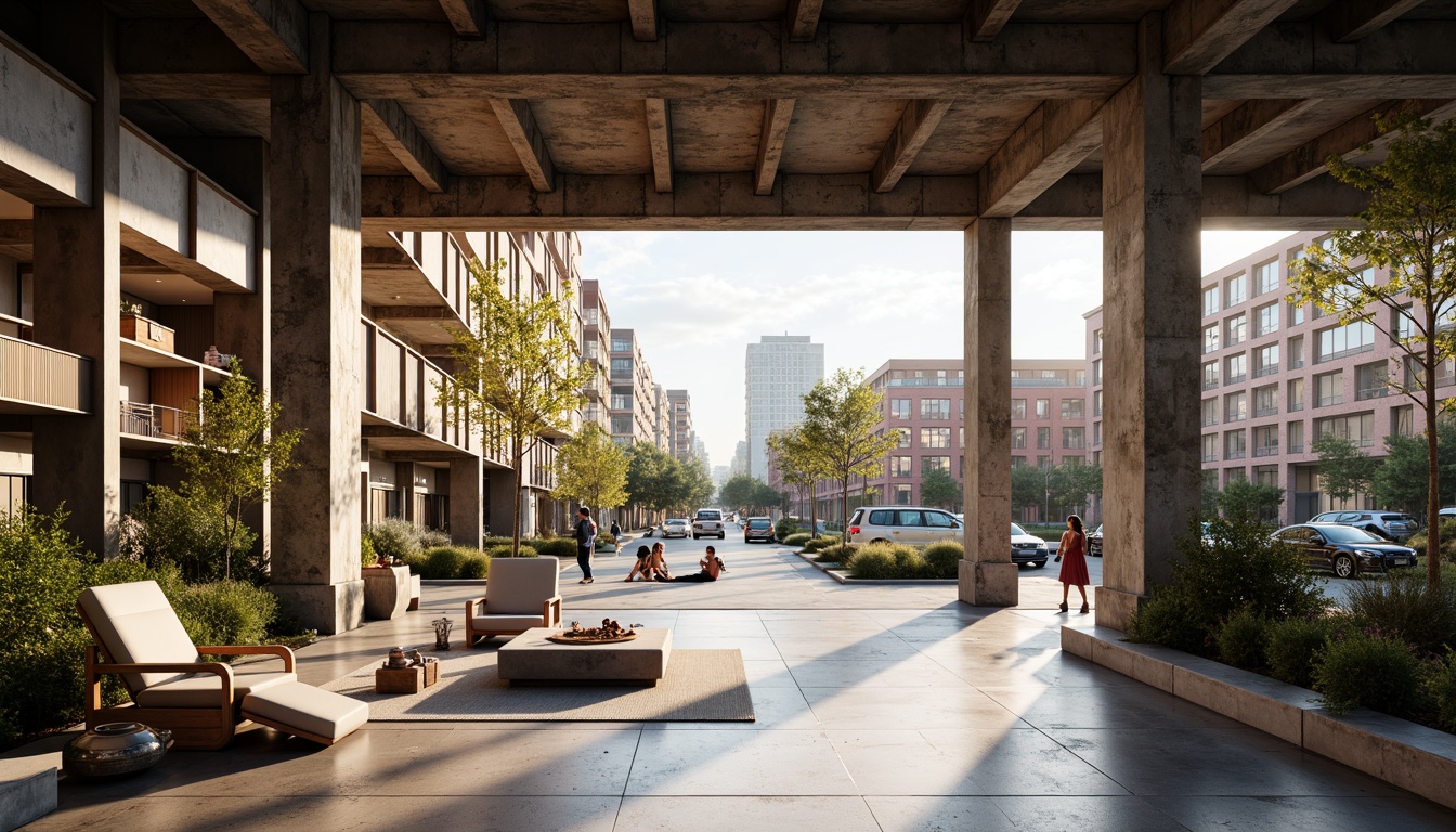 Prompt: Modern building facade, exposed steel beams, industrial chic aesthetic, polished concrete floors, minimalist interior design, open-plan layout, floor-to-ceiling windows, natural light pouring in, urban cityscape views, bustling streets, vibrant street art, eclectic neighborhood vibe, warm golden lighting, shallow depth of field, 1/1 composition, realistic textures, ambient occlusion.