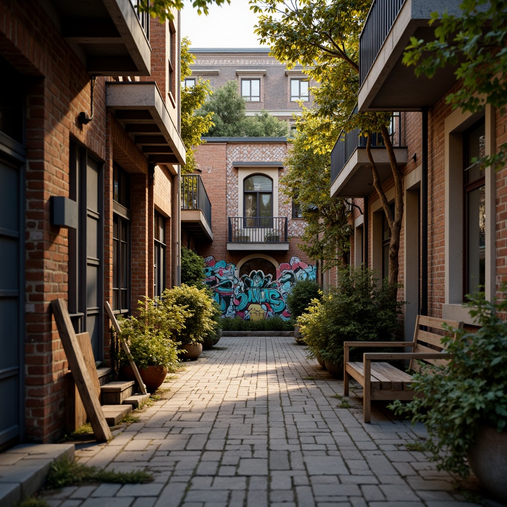 Prompt: Rustic wooden planks, distressed metal sheets, rough stone walls, vibrant graffiti murals, eclectic urban landscapes, gritty alleyways, worn brick facades, ornate architectural details, intricate mosaic patterns, warm golden lighting, shallow depth of field, 1/1 composition, realistic textures, ambient occlusion.