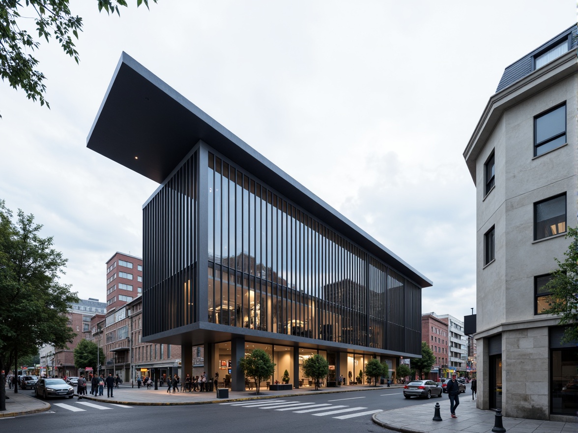 Prompt: Modern church facade, sleek lines, minimalist design, large glass windows, steel frames, cantilevered roofs, abstract sculptures, subtle lighting, neutral color palette, brutalist architecture, geometric patterns, urban landscape, busy streets, contemporary cityscape, overcast sky, soft diffused light, shallow depth of field, 1/1 composition, realistic textures, ambient occlusion.