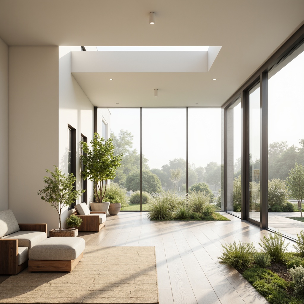 Prompt: Minimalist house, clean lines, simple shapes, white walls, large windows, sliding glass doors, natural light pouring in, bright airy atmosphere, sparse decor, wooden floors, low-profile furniture, greenery accents, potted plants, soft warm lighting, shallow depth of field, 1/1 composition, realistic textures, ambient occlusion.