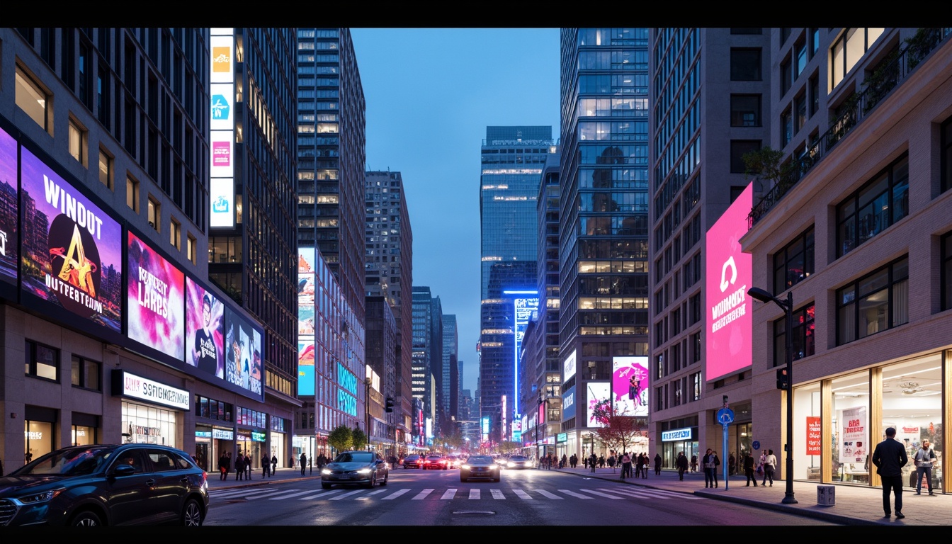 Prompt: Neon-lit cityscape, metallic skyscrapers, iridescent glass facades, holographic advertisements, cyberpunk alleys, neon-drenched streets, futuristic transportation hubs, levitating cars, hyper-modern skyscrapers, LED-infused buildings, electric blue accents, vibrant pink hues, luminescent whites, dark greys, sleek silvers, chrome finishes, geometric patterns, 3D-printed structures, augmented reality interfaces, virtual reality landscapes, panoramic city views, high-contrast lighting, cinematic depth of field, futuristic urban planning.