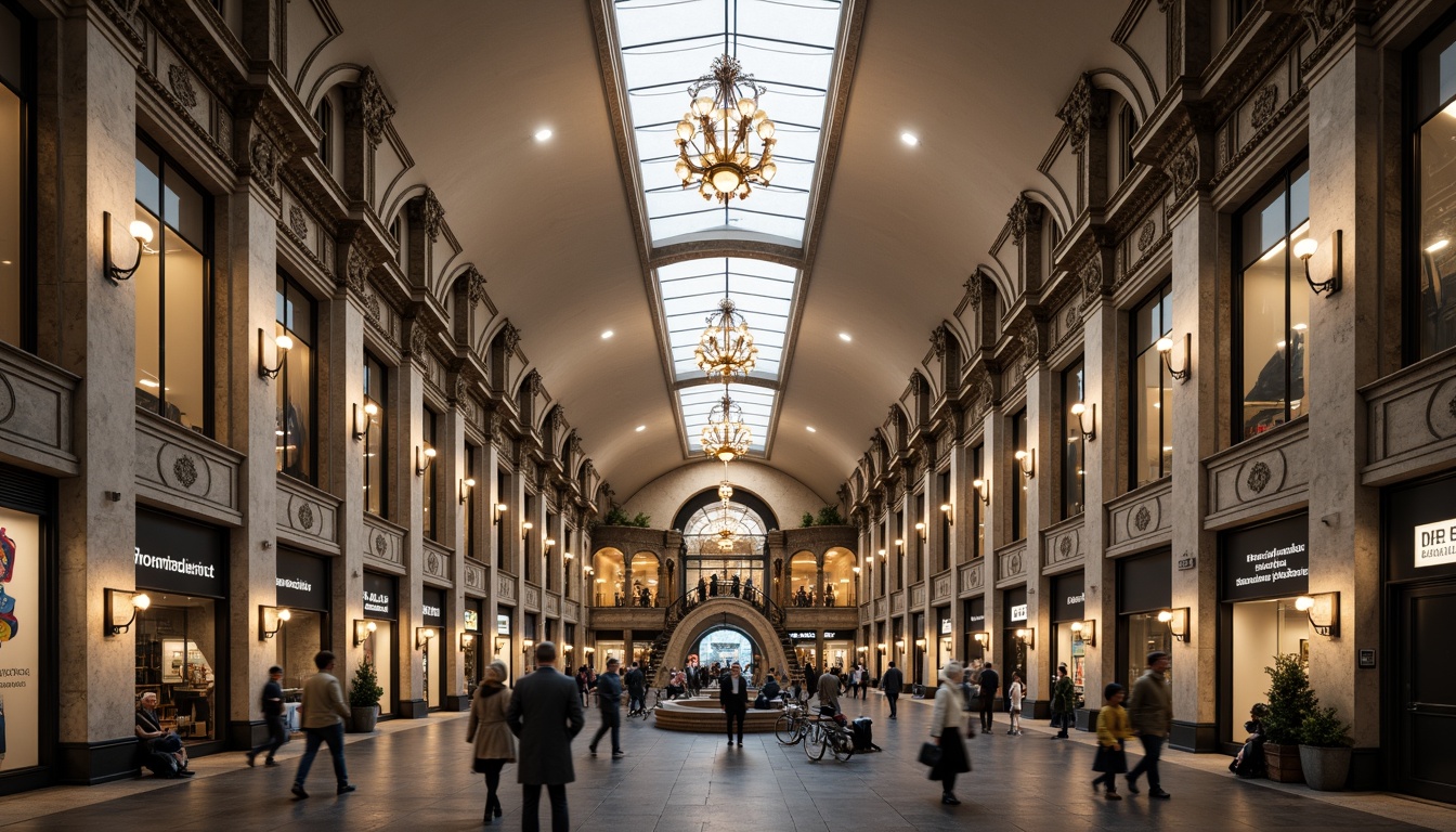 Prompt: Grandiose metro station, academic architectural style, ornate facades, classical columns, intricate stone carvings, vaulted ceilings, grand staircases, elegant chandeliers, sophisticated lighting systems, modern signage, educational murals, urban cityscape, bustling streets, morning rush hour, soft natural light, shallow depth of field, 1/2 composition, symmetrical framing, realistic textures, ambient occlusion.