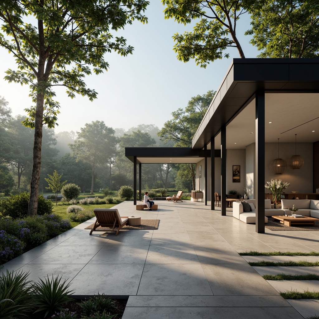 Prompt: Minimalist villa, open-plan living area, sleek lines, monochromatic color scheme, polished concrete floors, floor-to-ceiling windows, sliding glass doors, natural light pouring in, airy atmosphere, low-profile furniture, hidden storage spaces, green roof, surrounding lush vegetation, serene forest views, misty morning, soft warm lighting, shallow depth of field, 1/1 composition, realistic textures, ambient occlusion.