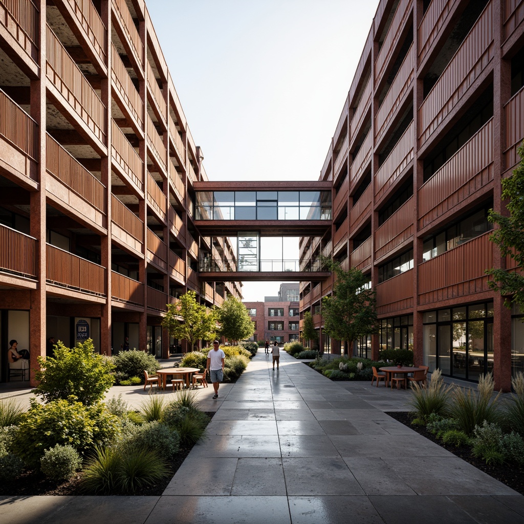 Prompt: Industrial heritage site, exposed brick buildings, rusty metal structures, reclaimed wood accents, vintage factory equipment, urban renewal, mixed-use development, adaptive reuse, modern amenities, sleek glass facades, minimalist interiors, polished concrete floors, industrial chic decor, natural light pouring in, airy open spaces, communal courtyards, pedestrian-friendly walkways, vibrant street art, eclectic neighborhood vibe, warm golden lighting, shallow depth of field, 2/3 composition, realistic textures, ambient occlusion.