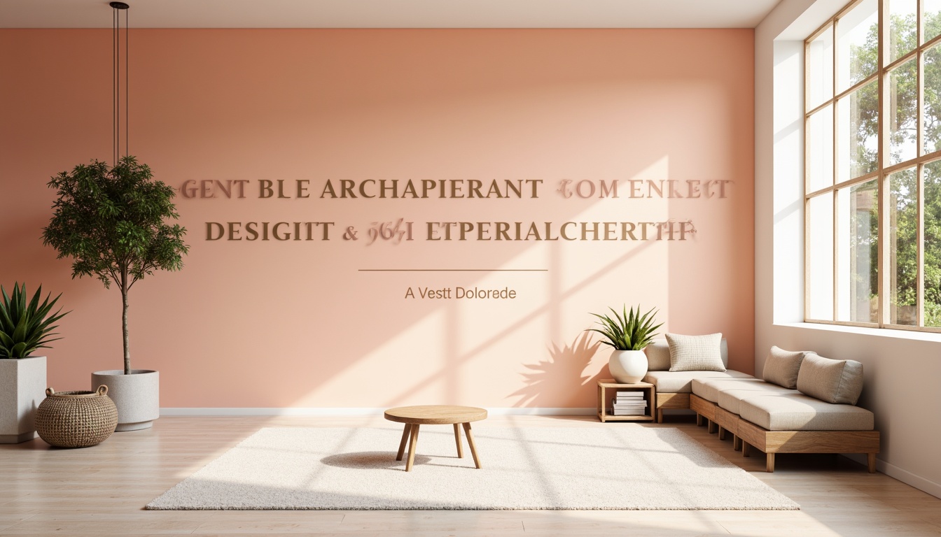 Prompt: Vibrant design studio, modern minimalist aesthetic, bold typography, pastel color scheme, soft peach tones, creamy whites, rich charcoal grays, natural wood textures, sleek metal accents, geometric patterns, abstract shapes, warm ambient lighting, shallow depth of field, 1/1 composition, realistic renderings, subtle gradient effects.