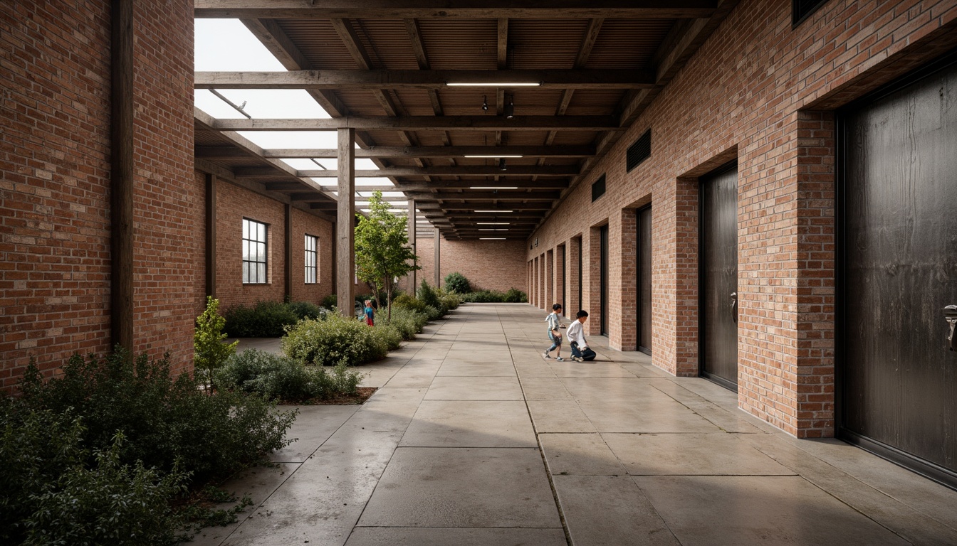 Prompt: Rustic industrial landscape, abandoned factories, worn brick walls, distressed metal roofs, reclaimed wood accents, earthy tones, natural textures, regional materials, local craftsmanship, exposed ductwork, concrete floors, steel beams, functional minimalism, industrial chic aesthetic, warm soft lighting, shallow depth of field, 1/1 composition, realistic renderings, ambient occlusion.