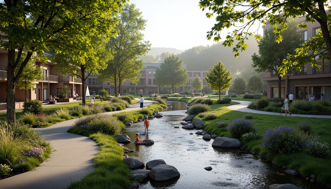 Prompt: Riverbank landscape, lush green vegetation, serene water flow, natural stone walls, wooden docks, sailboats, kayaks, paddleboards, scenic walking paths, benches, picnic areas, vibrant flowers, blooming trees, sunny day, soft warm lighting, shallow depth of field, 3/4 composition, panoramic view, realistic textures, ambient occlusion, gentle river breeze, misty atmosphere, rustic wooden bridges, meandering river streams, tranquil water reflections.