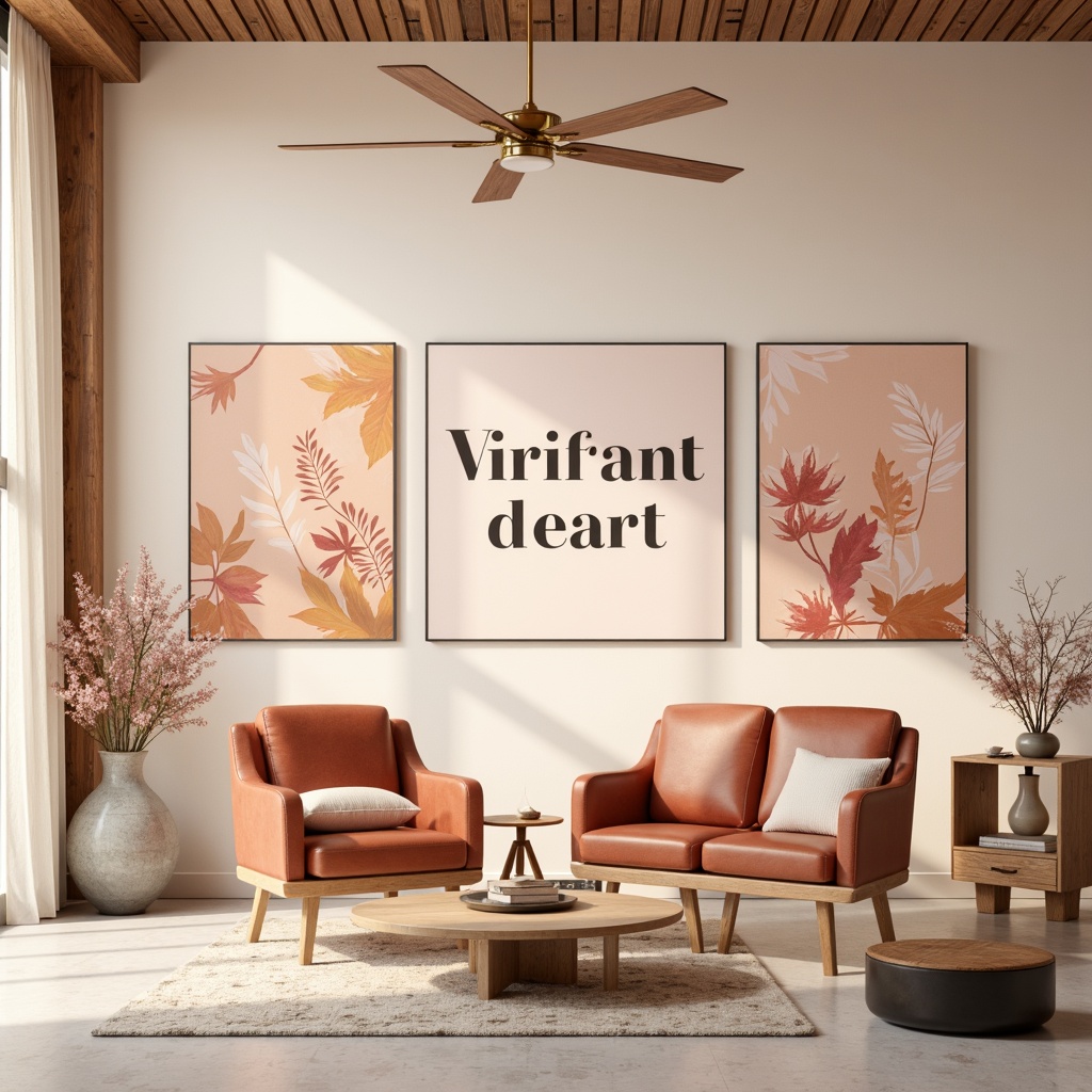 Prompt: Vibrant design studio, modern minimalist aesthetic, bold typography, pastel color scheme, soft peach tones, creamy whites, rich charcoal grays, natural wood textures, sleek metal accents, geometric patterns, abstract shapes, warm ambient lighting, shallow depth of field, 1/1 composition, realistic renderings, subtle gradient effects.