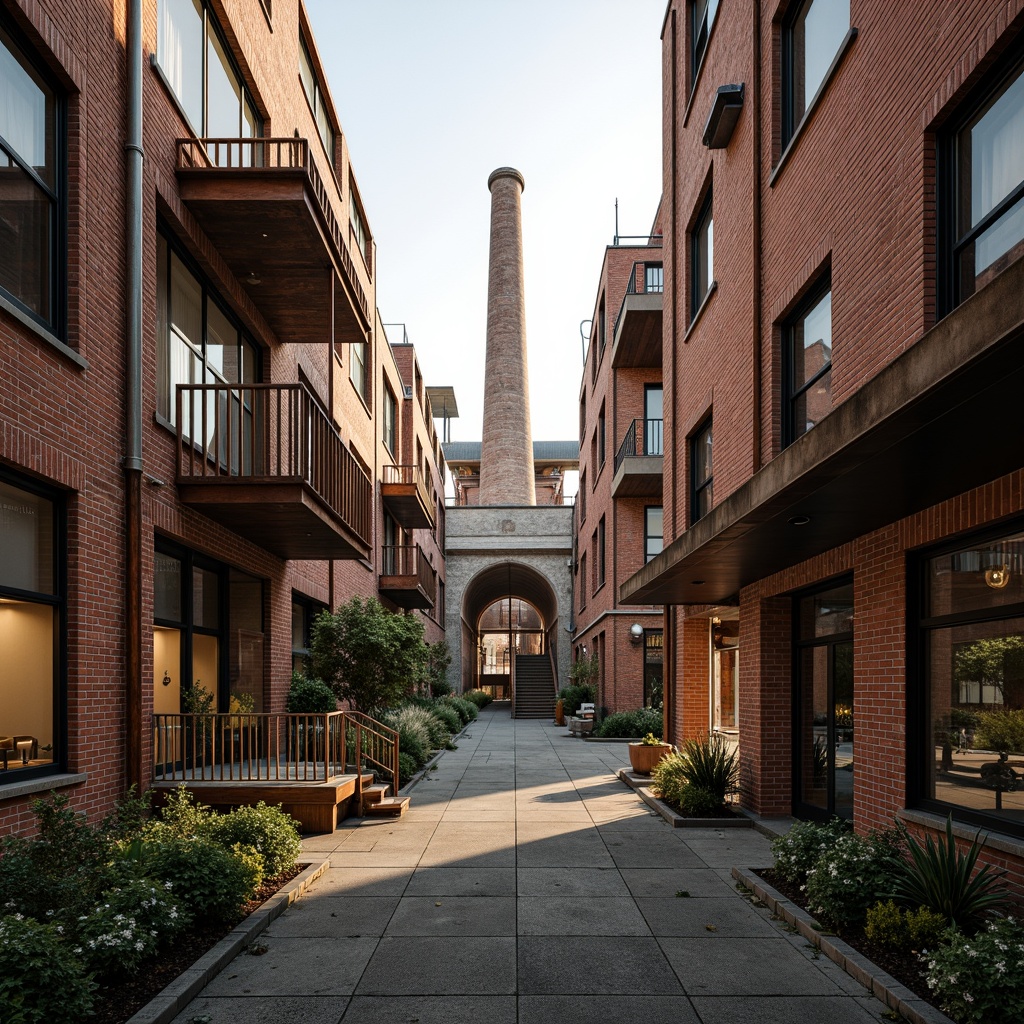 Prompt: Industrial heritage site, exposed brick buildings, rusty metal structures, reclaimed wood accents, vintage factory equipment, urban renewal, mixed-use development, adaptive reuse, modern amenities, sleek glass facades, corten steel cladding, brutalist architecture, post-industrial landscape, overgrown vegetation, abandoned machinery, nostalgic atmosphere, warm golden lighting, shallow depth of field, 2/3 composition, realistic textures, ambient occlusion.